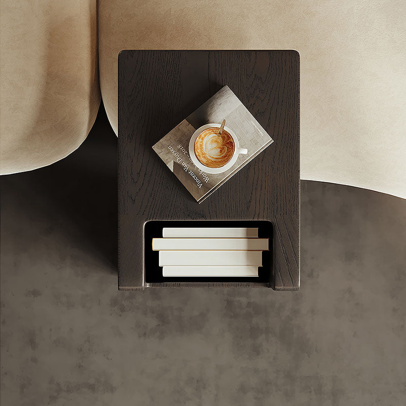 Rodge Side Table with Book Storage, Wood