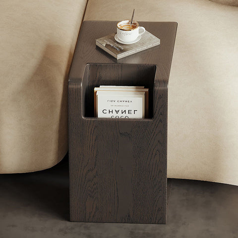 Rodge Side Table with Book Storage, Wood