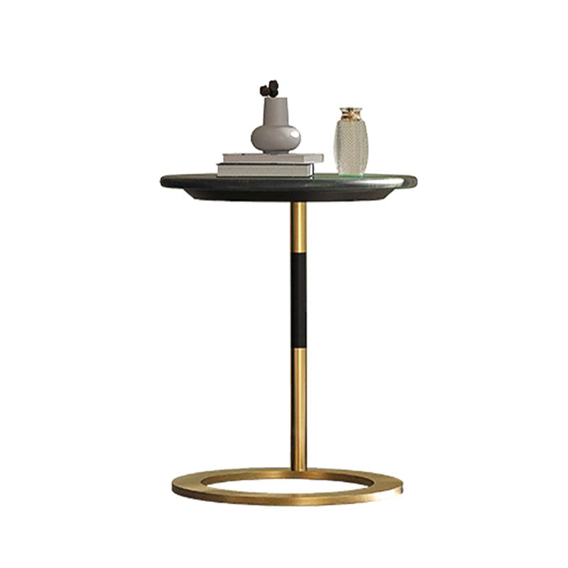 Pearce Side Table, Stainless Steel & Ceramic Stone