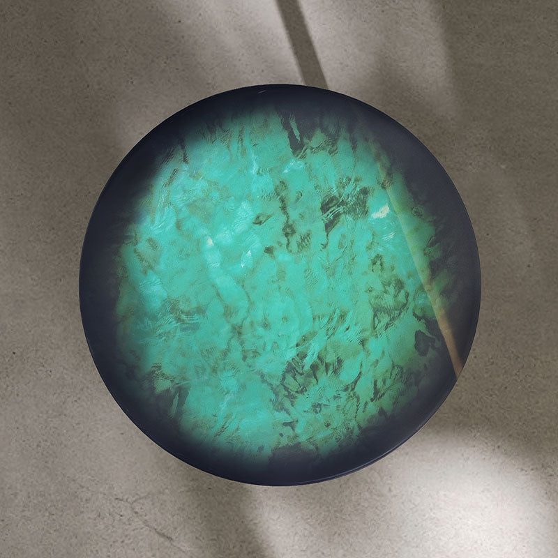 Pearce Side Table, Stainless Steel & Ceramic Stone