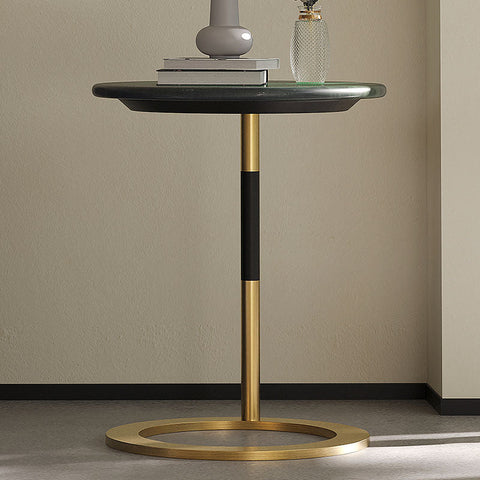 Pearce Side Table, Stainless Steel & Ceramic Stone
