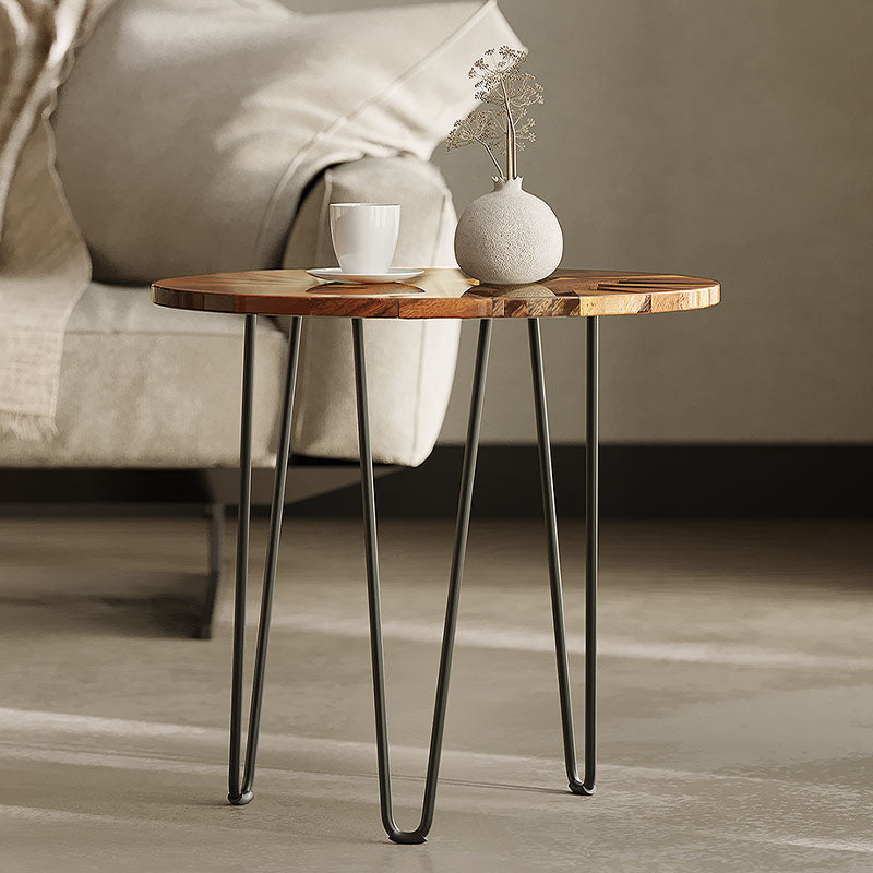 Morris Side Table, Walnut & Carbon Steel