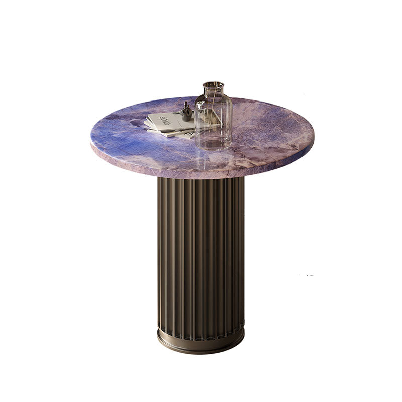 Tabitha Side Table, Purple & Marble & Aluminum Alloy