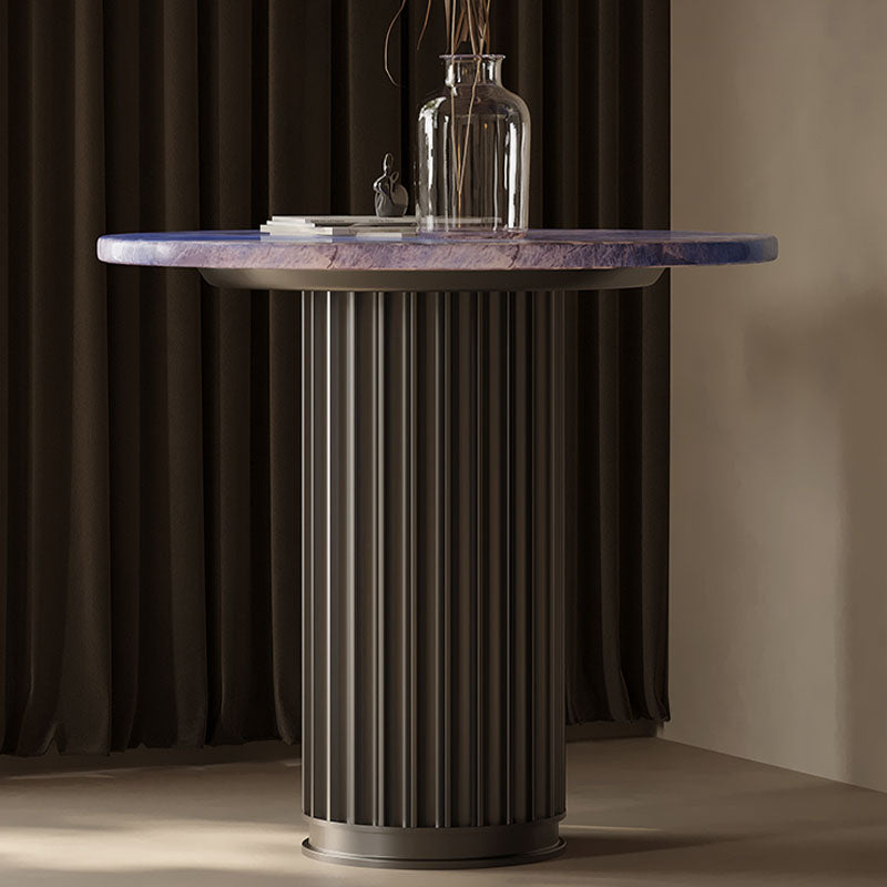 Tabitha Side Table, Purple & Marble & Aluminum Alloy