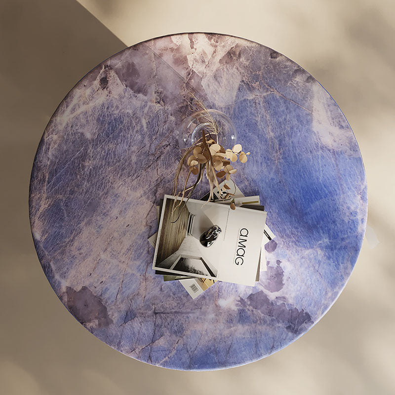 Tabitha Side Table, Purple & Marble & Aluminum Alloy