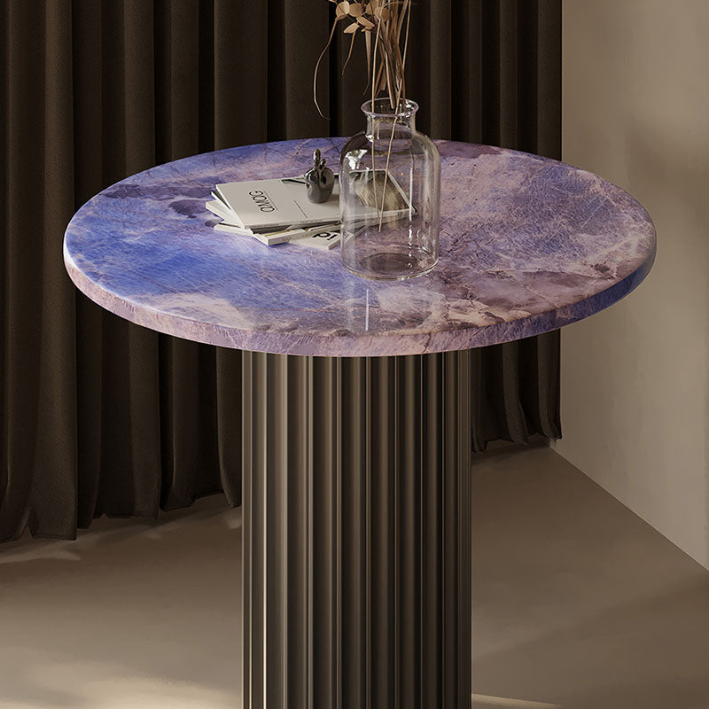 Tabitha Side Table, Purple & Marble & Aluminum Alloy