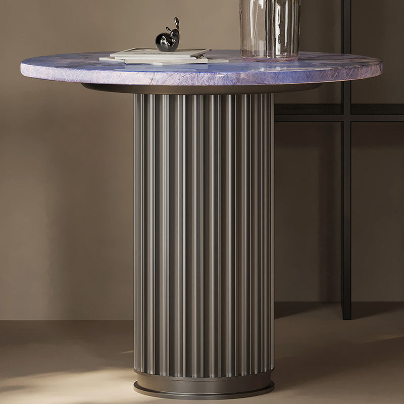 Tabitha Side Table, Purple & Marble & Aluminum Alloy