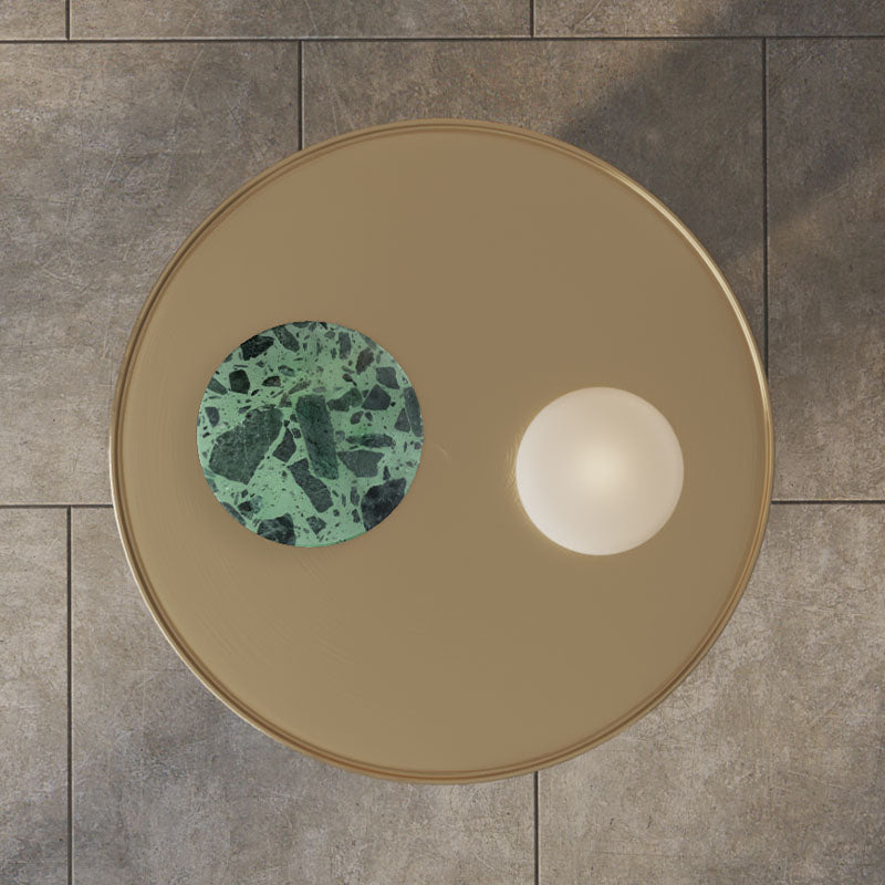 Henrietta Side Table, Stainless Steel & Marble