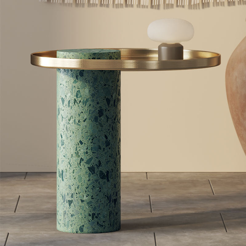 Henrietta Side Table, Stainless Steel & Marble