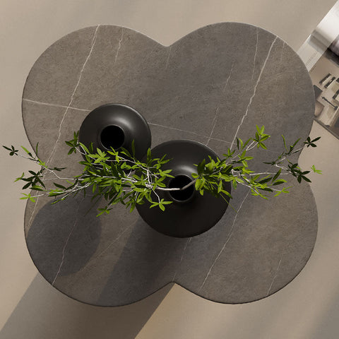 Lorna Side Table, Stainless Steel & Sintered Stone