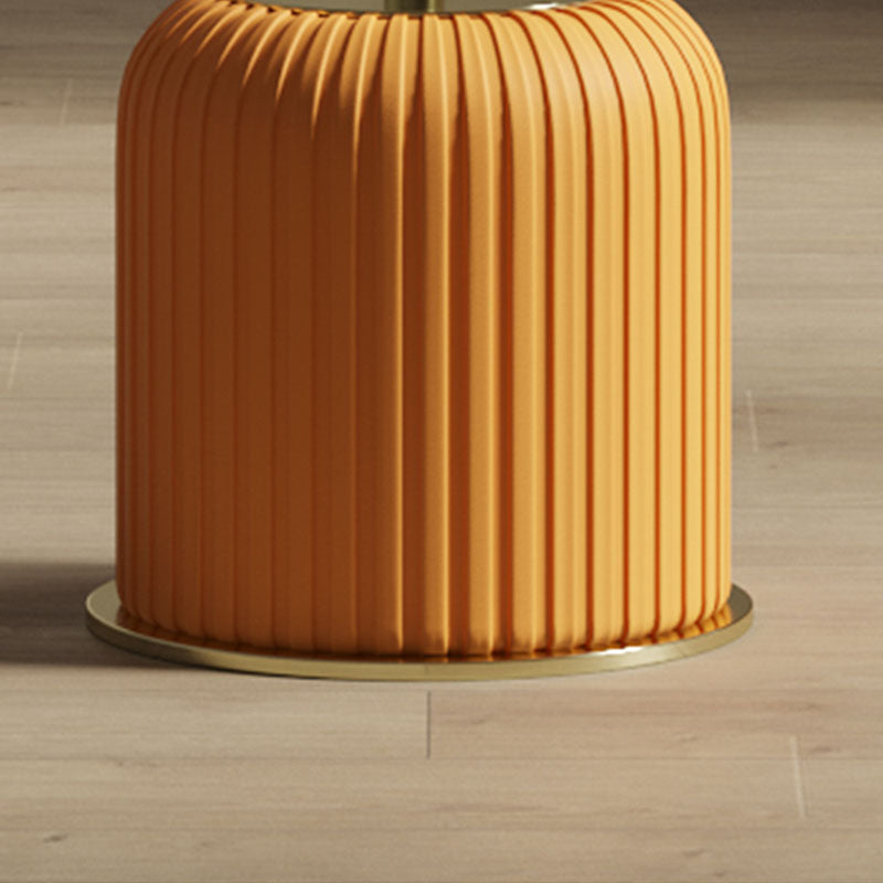 Ethel Side Table, Stainless Steel & Leather