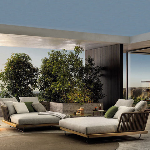 Phyllis Rattan Outdoor Sofa Set, Two Seater Sofa, Outdoor Furniture, Grey