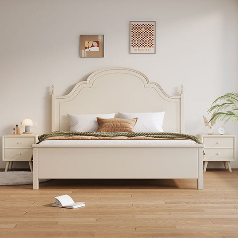 Andrea King Size / Super King Size Bed With Storage, Cream
