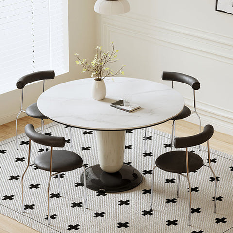 Elmer Round Dining Table, White Top