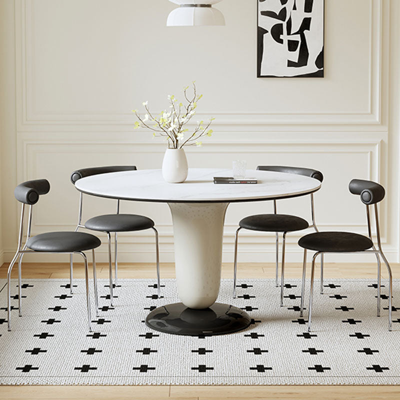Elmer Round Dining Table, White Top