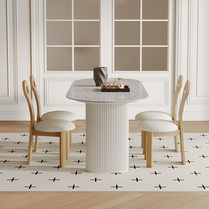 Humphry Dining Table, Terrazzo, White