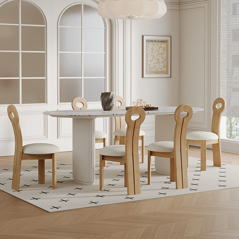 Humphry Dining Table, Terrazzo, White