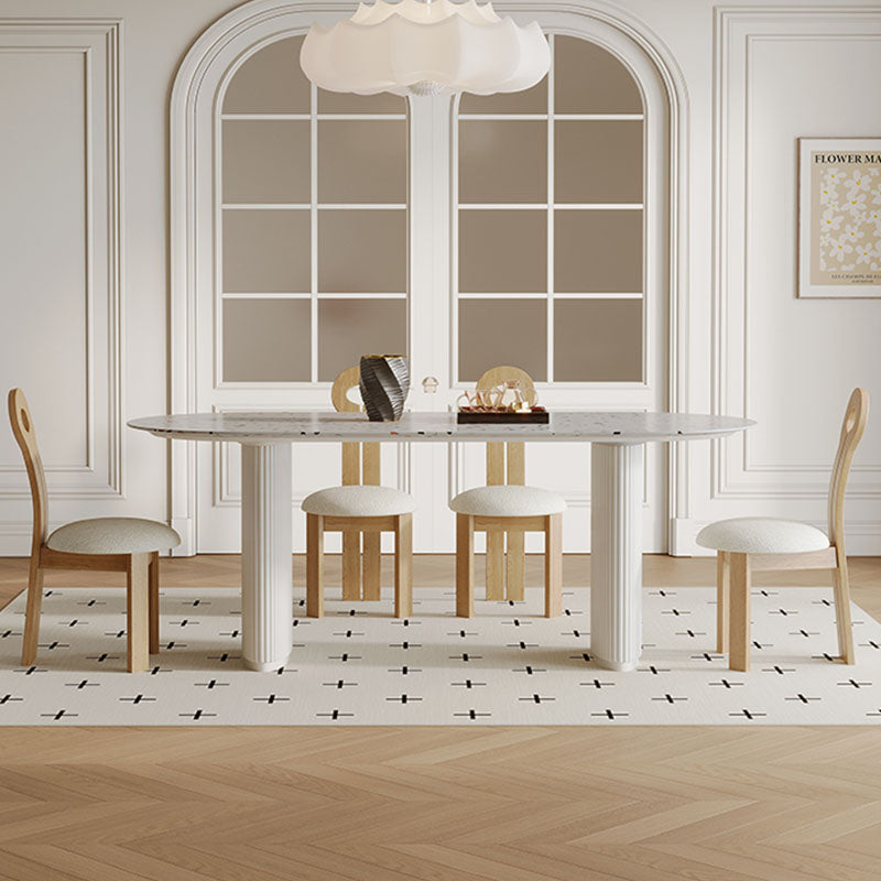 Humphry Dining Table, Terrazzo, White