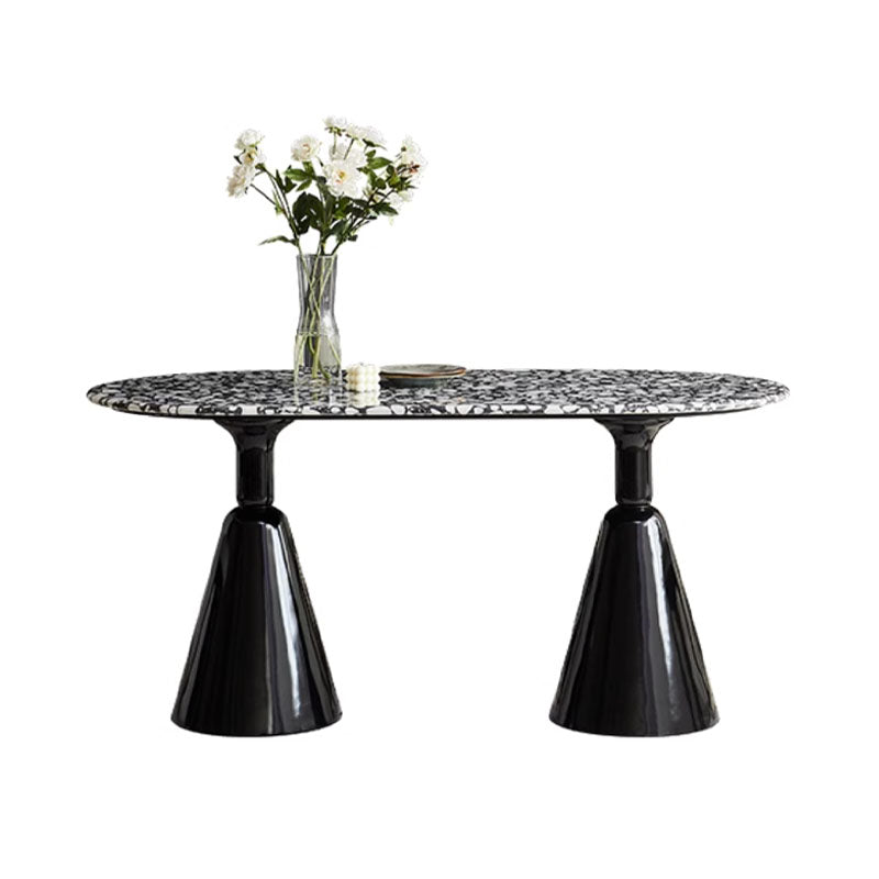 Gordon Dining Table, Black & Marble