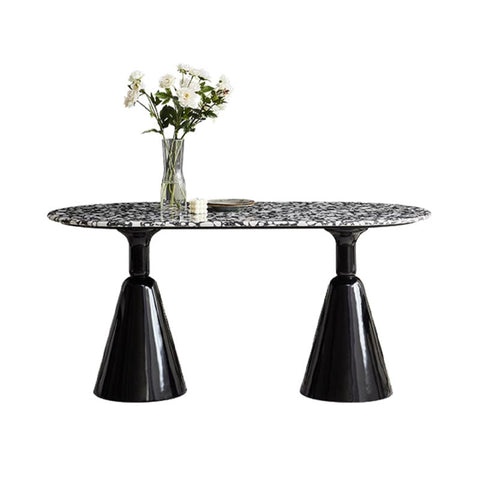 Gordon Dining Table, Black & Marble