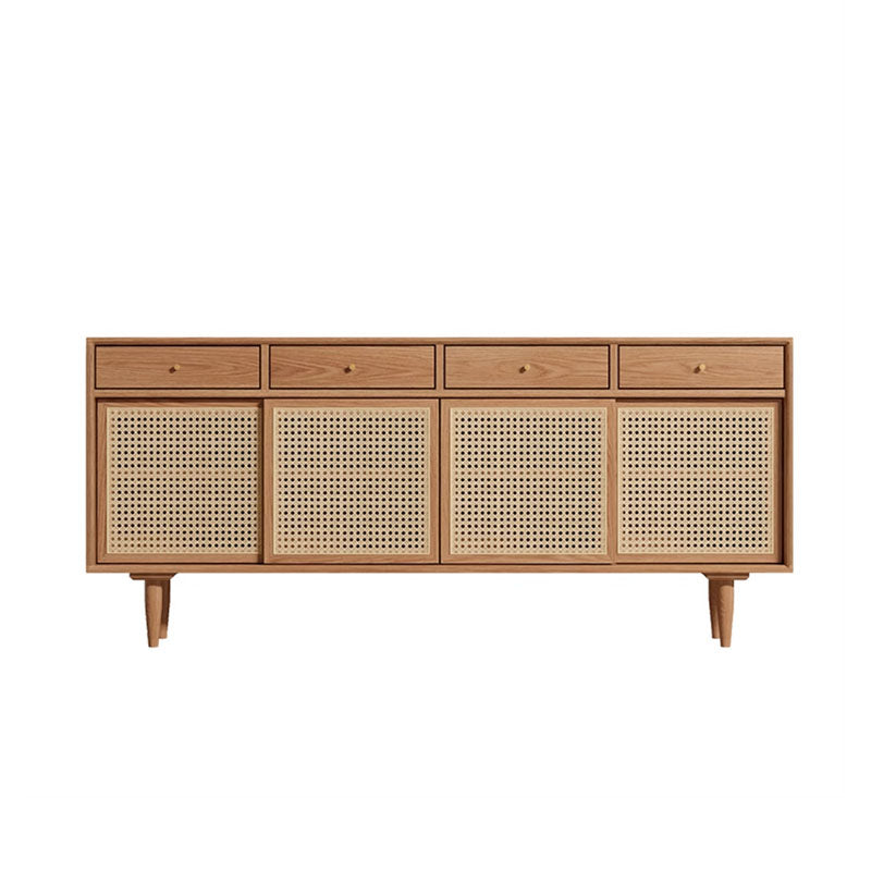 Bertha Rattan Sideboard with Drawers, Pine Wood