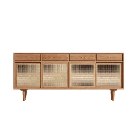 Bertha Rattan Sideboard with Drawers, Pine Wood