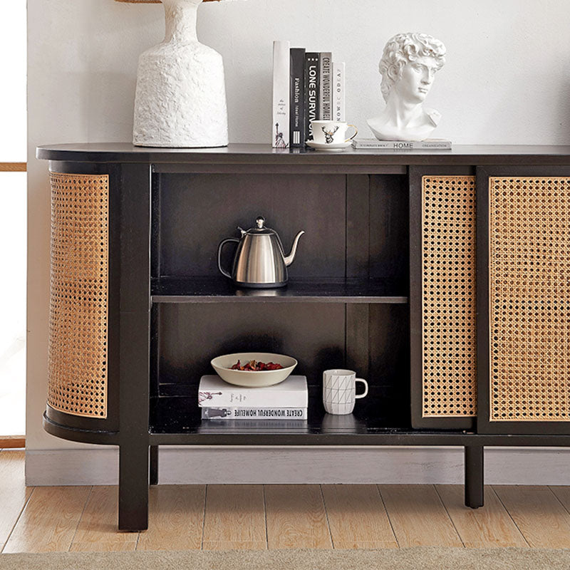 Dot Rattan Sideboard, Ash Wood & Black