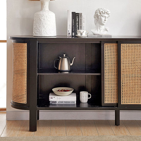 Dot Rattan Sideboard, Ash Wood & Black