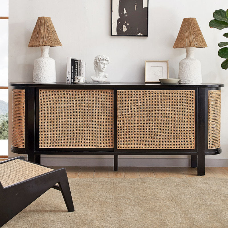 Dot Rattan Sideboard, Ash Wood & Black