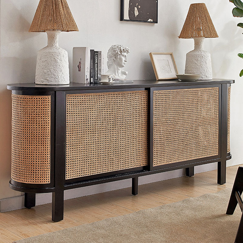 Dot Rattan Sideboard, Ash Wood & Black