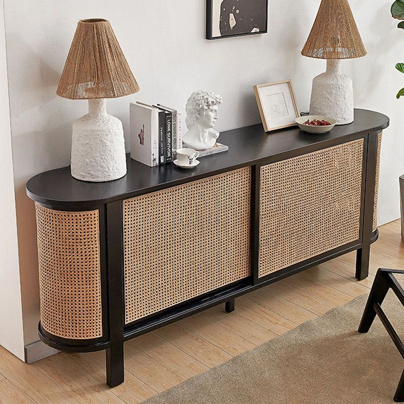 Dot Rattan Sideboard, Ash Wood & Black