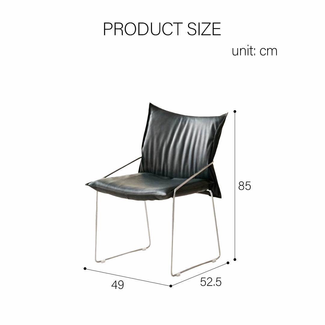 Egan Dining Chair With Armrests, Leather