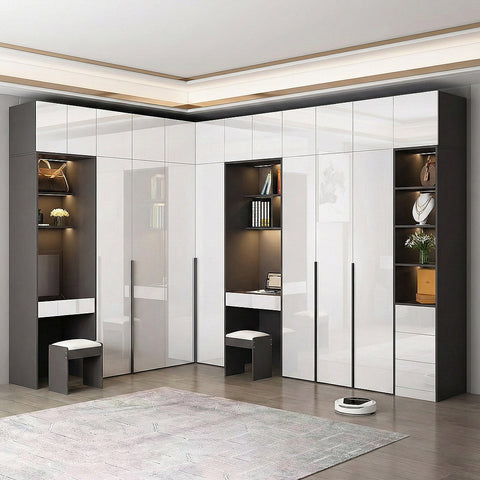 Bianchi Corner Wardrobe, L Shape Wardrobe With Dressing Table