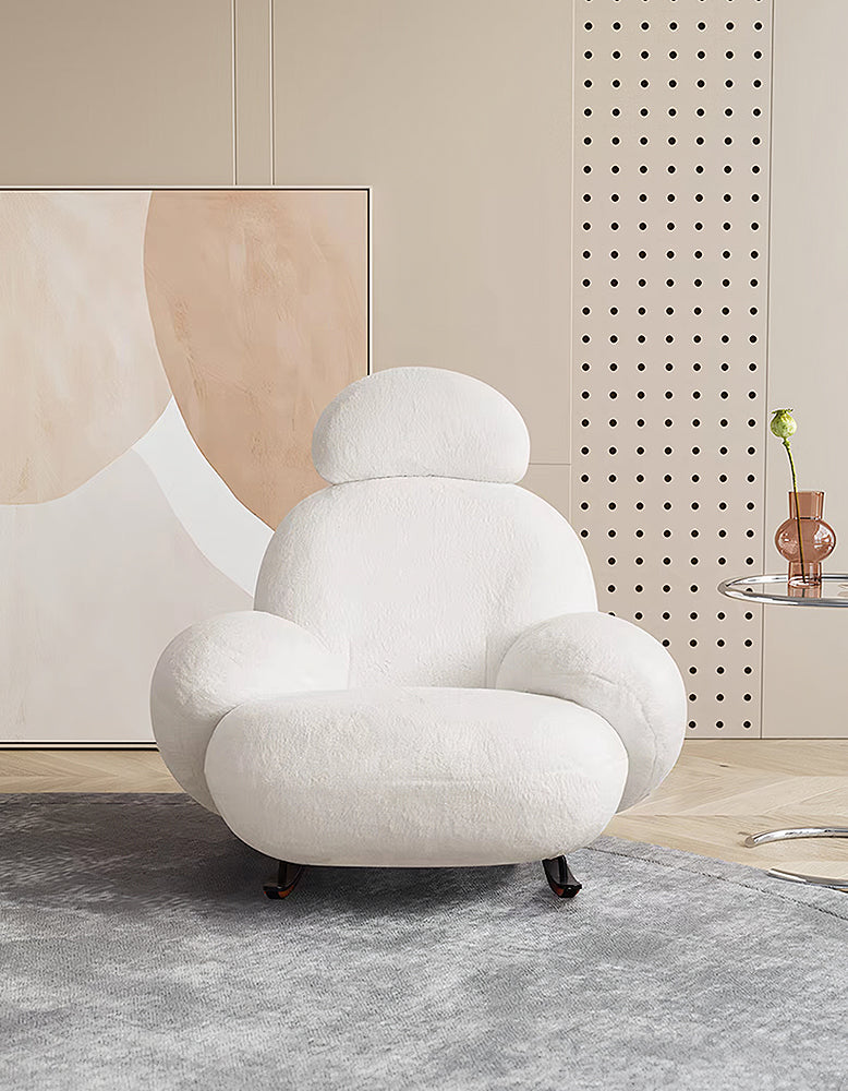 Ozon Lounge Rocking Chair, Rocking Armchair, White