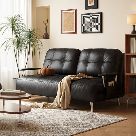 O'Reilly Single Seater Sofa Bed, Brown Leather