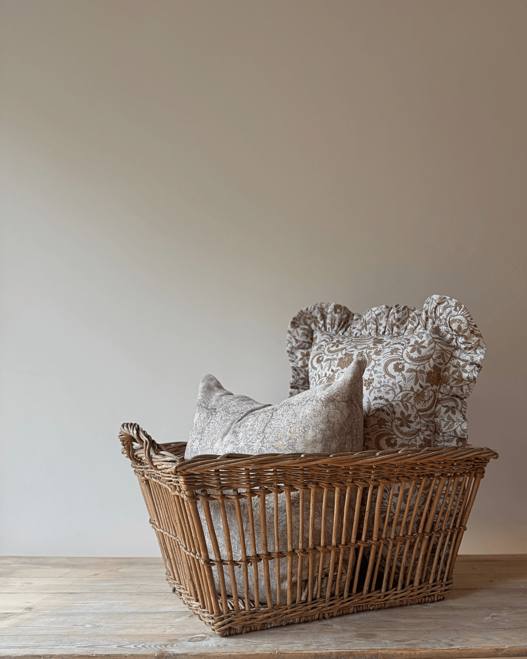 Antique French Wicker Basket