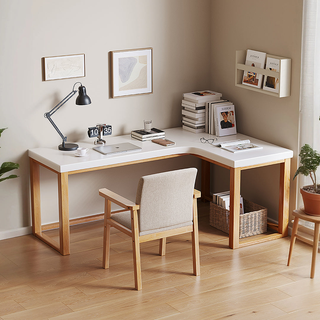 Amari L Shape Office Desk With Chest of Drawers, More Colors