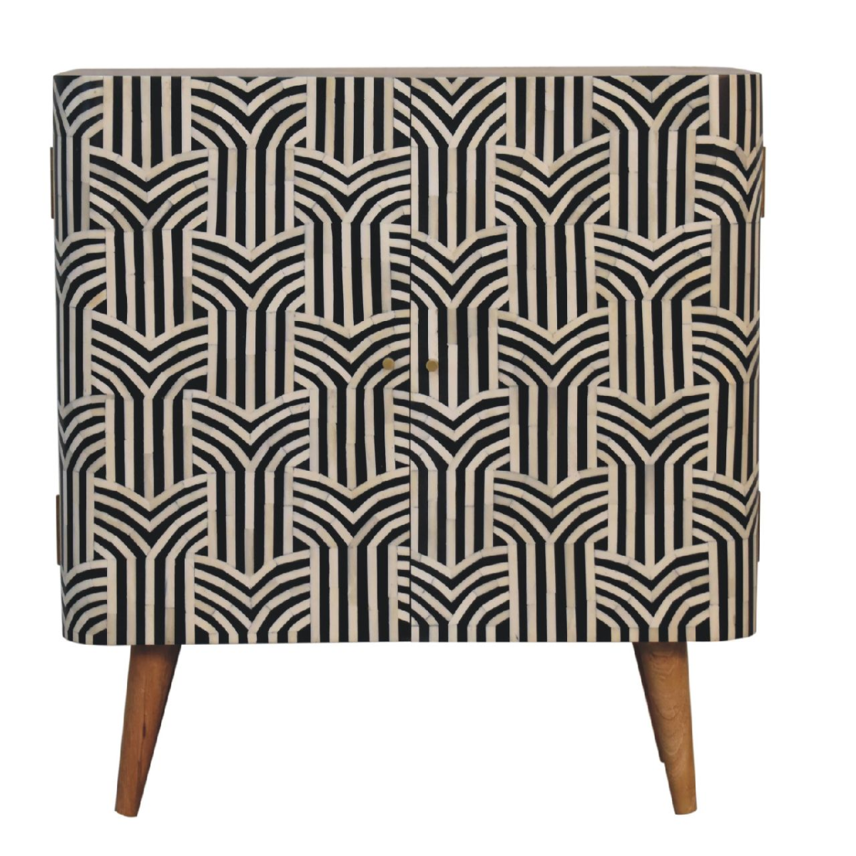 Artisan Furniture Solid Mango Wood Edessa Bone Inlay Cabinet