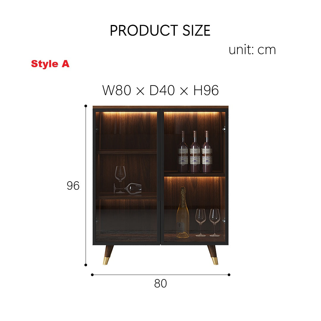 D'Ambrosio Wine Storage With Glass Doors, Cabinet
