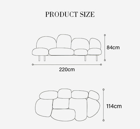 Carter Three Seater Sofa, Fluffy Cloud Sofa, Irregular Sofa