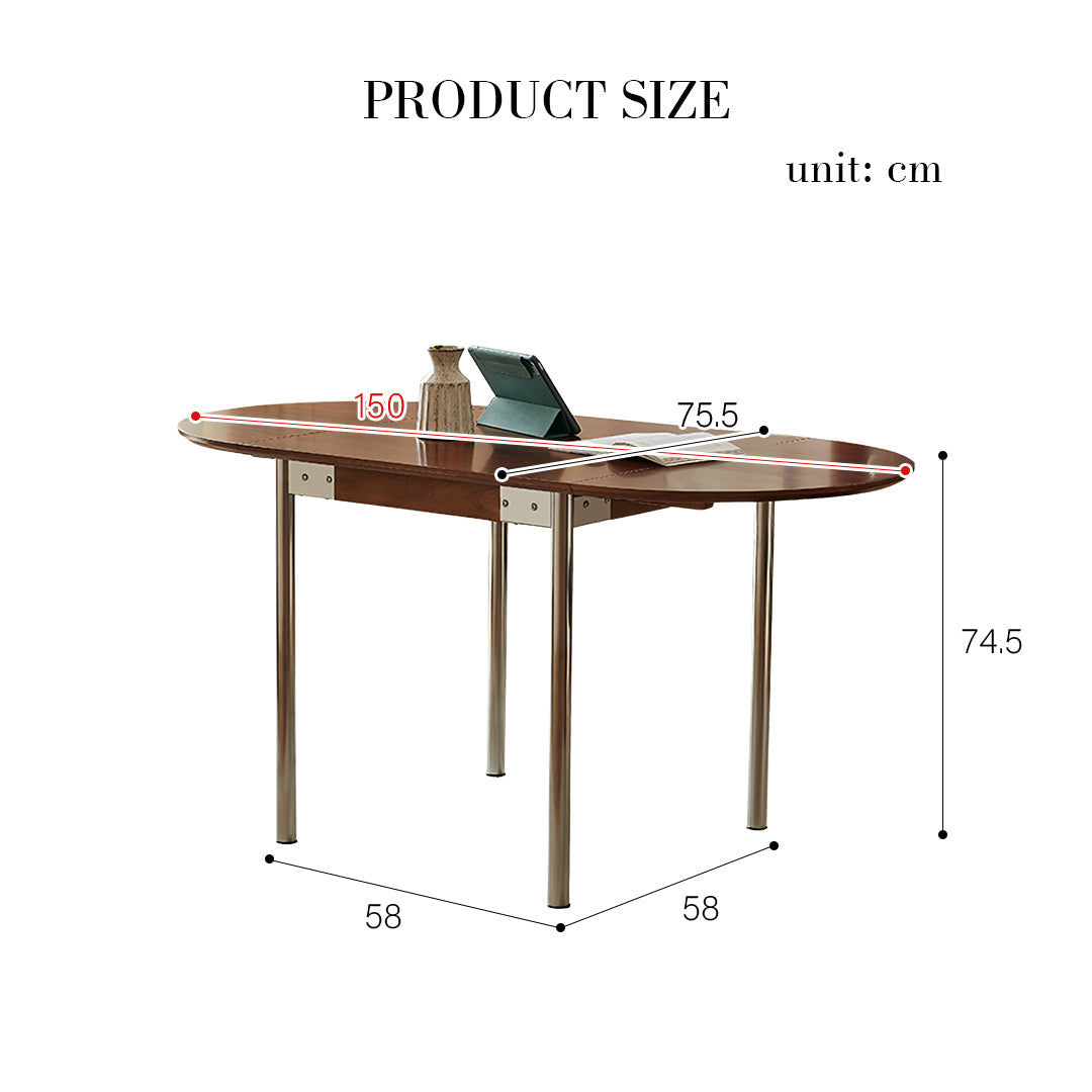Tsvetkov Foldable Dining Table, Oval, Solid Wood