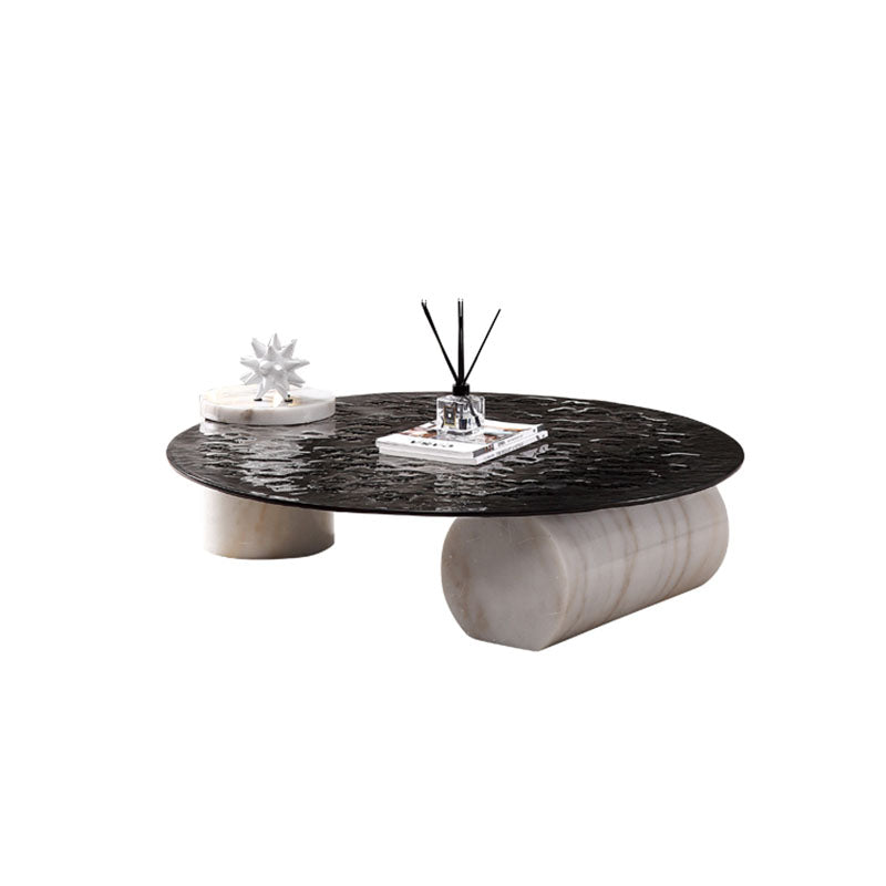 Yetta Art Deco Coffee Table, Black Glass