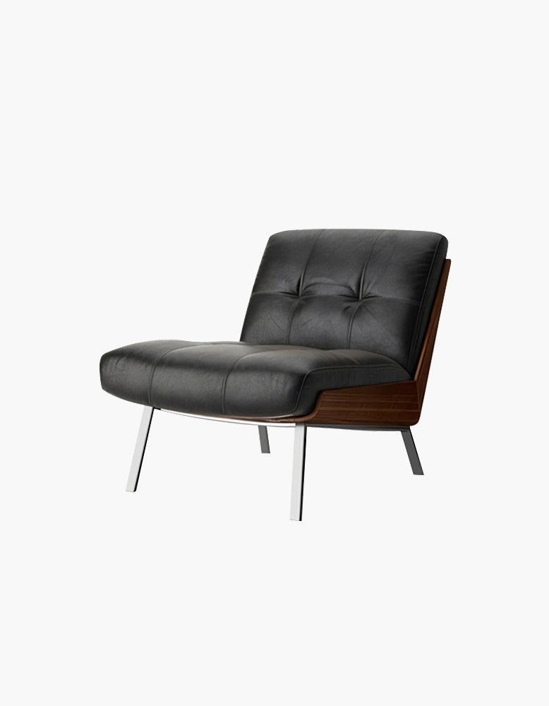 Vasilev Armchair, Leather Lounge Chair, W/O Armrests