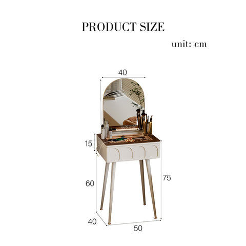 Aisha Slimline Dressing Table For Narrow Space, Cream