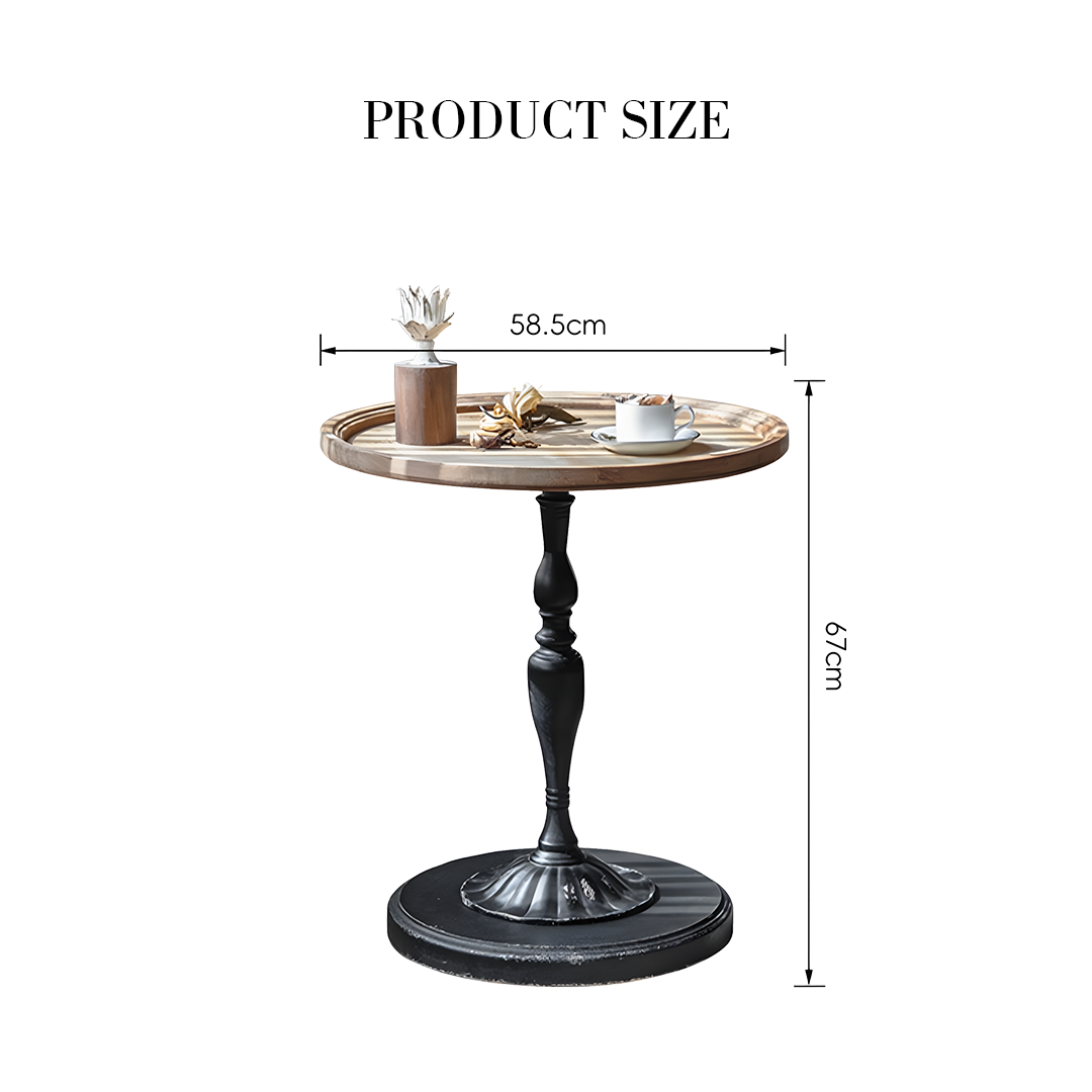 Iphigenia Retro Side Table, Wood Top