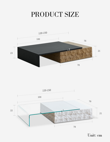 Fatima Extendable Pedestal Coffee Table, Glass & Wood