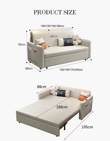 Patel Single Sofa Bed, Two Seater Sofa Bed, Leathaire, More Colours