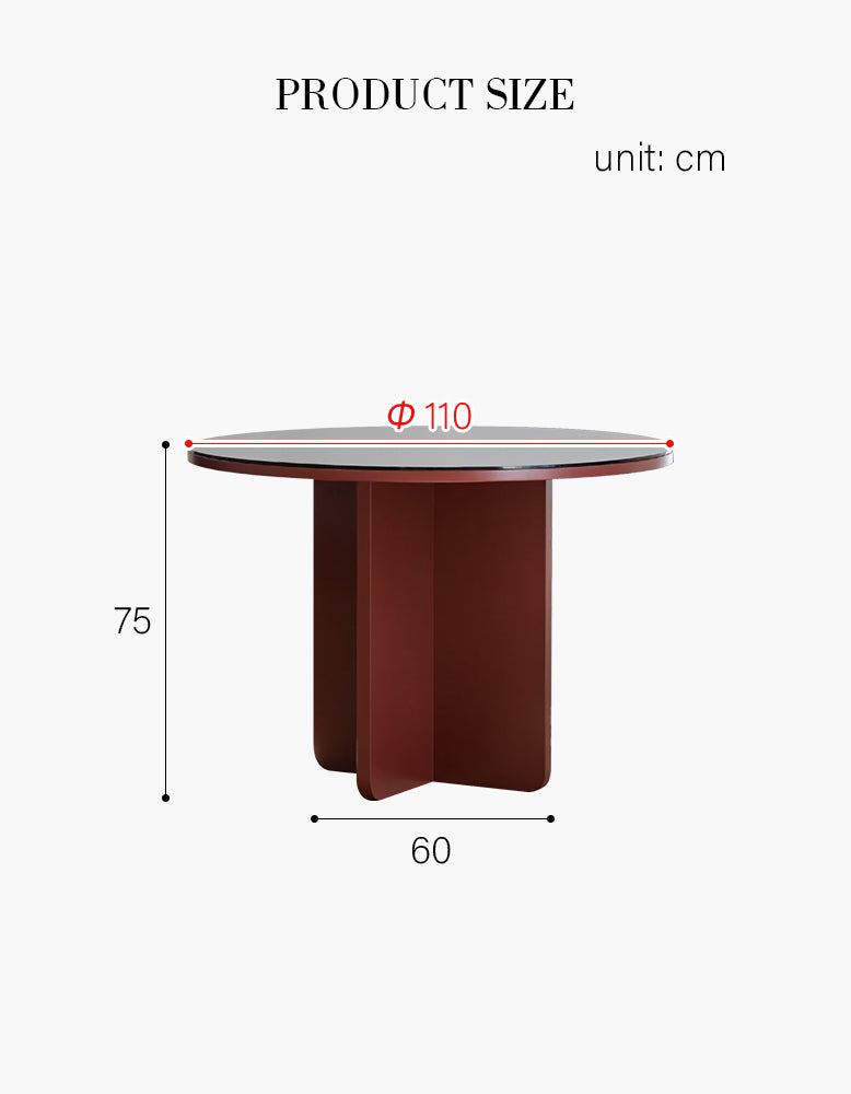 Yadav Glass Top Dining Table, Round Accent Table