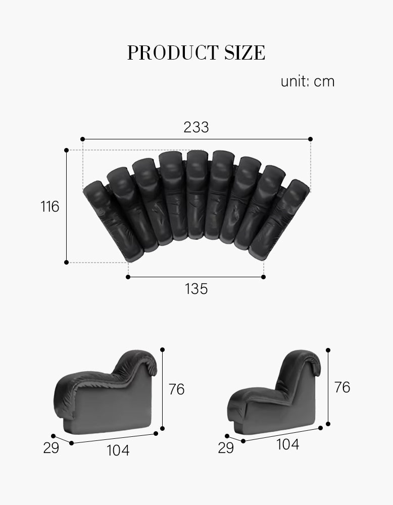 Robinson Four Seater, Five Seater Sofa, Piano Key Curved Sofa