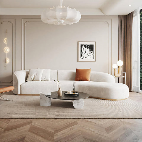 Welby Three Seater, Four Seater Curved Sofa, Velevt